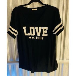 Occasions “Love” Jersey Style Plus Size T-shirt